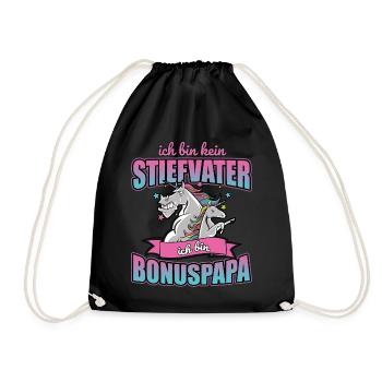 kein Stiefvater - Bonuspapa lustiger Spruch - Turnbeutel - Schwarz - Vorne
