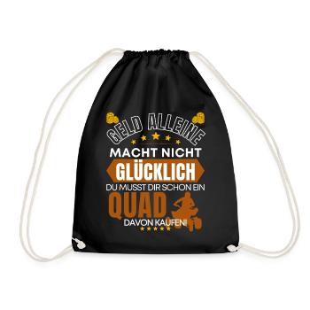 Lustiger Quad Fahrer Spruch - Quad Biker Spruch - Turnbeutel - Schwarz - Vorne