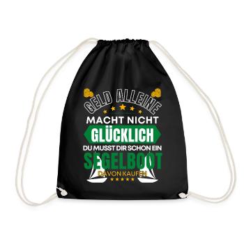 Lustiger Segeln Segelboot Katamaran Skipper Boot - Turnbeutel - Schwarz - Vorne