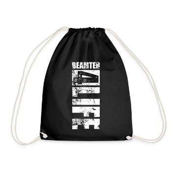 Beamter 4 Life Vintage Verbeamtung Geschenk - Turnbeutel - Schwarz - Vorne