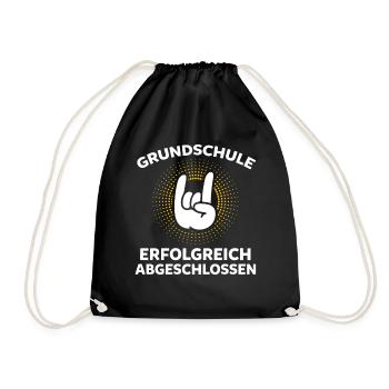 Grundschule Erfolgreich Abgeschlossen - Turnbeutel - Schwarz - Vorne