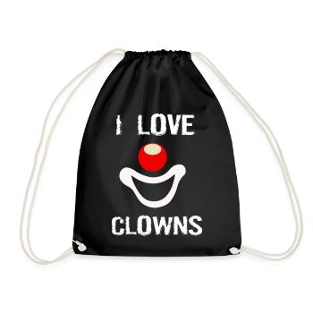 Clown I love clowns clown nose - Drawstring Bag - black - Front