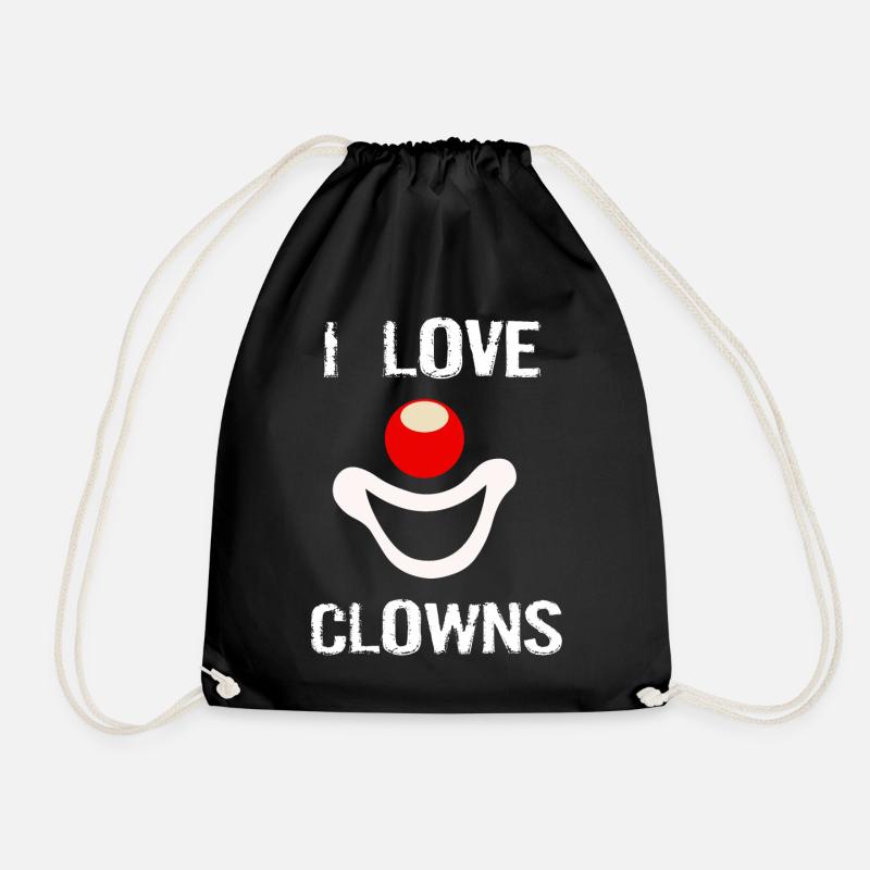 Clown Ich liebe Clowns Clown Nase - Turnbeutel - Schwarz