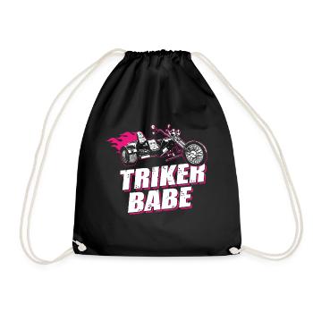 Triker Babe Tricycle Trike Rider Motorsport - Drawstring Bag - black - Front