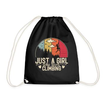 Juste une fille qui aime grimper - grimpeur montagne - Sac de sport léger - noir - Devant