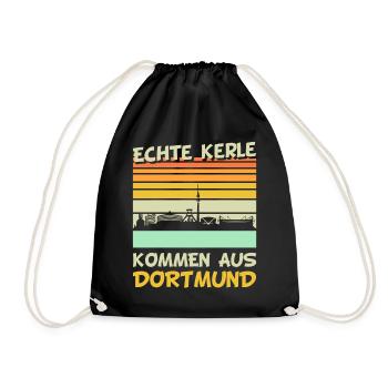 Dortmund Dortmunder Skyline Männer Geschenk - Turnbeutel - Schwarz - Vorne