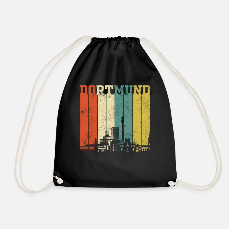 Dortmund Vintage Retro Style - Turnbeutel - Schwarz