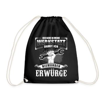 Je vais à l’atelier Je n’étrangle personne - Sac de sport léger - noir - Devant