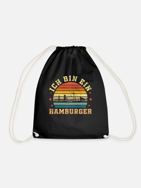 Ich bin ein Hamburger - Turnbeutel - Schwarz