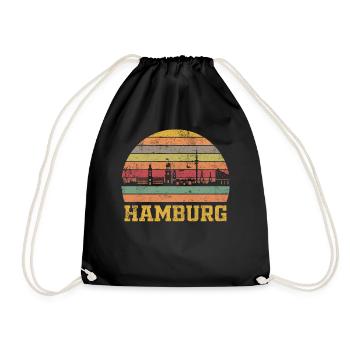 Hamburg Skyline - Turnbeutel - Schwarz - Vorne