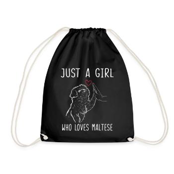 Just A Girl Who Loves Maltese Malteser Liebe - Turnbeutel - Schwarz - Vorne