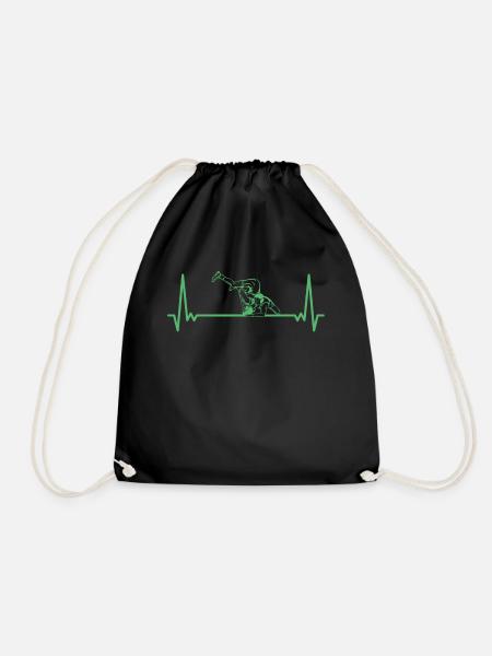 Wrestling Herzschlag EKG Ringen Ringer - Turnbeutel - Schwarz