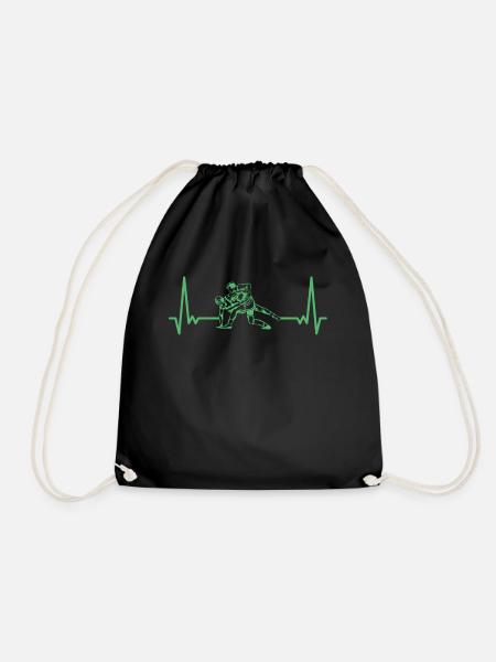 Ringer Herzschlag Wrestling Ringen EKG - Turnbeutel - Schwarz