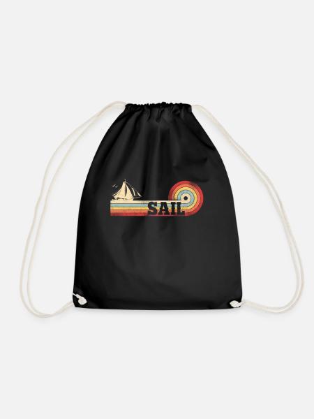 Sailing Sail Sailboat Vintage - Turnbeutel - Schwarz