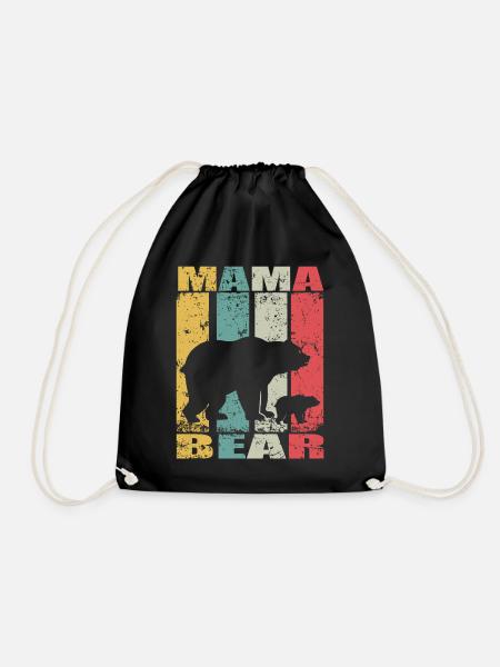Mama Bear Baby Nachwuchs Mamabär Baby Bär - Turnbeutel - Schwarz