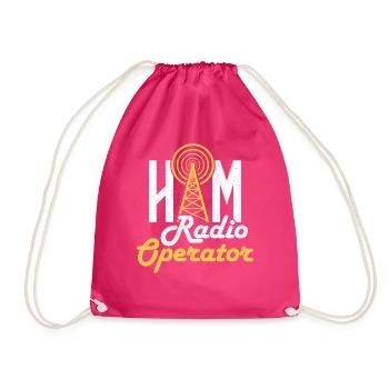 Antenna HAM Radio Operator Amateur Radio Operator - Drawstring Bag - fuchsia - Front