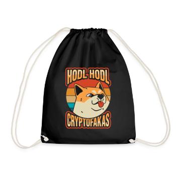 Hodl Hodl Cryptofakas Dogecoin Crypto - Turnbeutel - Schwarz - Vorne