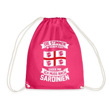 Sardinien Urlaub Italien Sardegna Geschenk - Turnbeutel - Fuchsia - Vorne