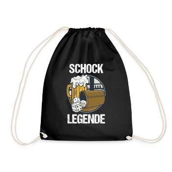 Schock Legende Schocken Würfelspiel Trinkspiel - Turnbeutel - Schwarz - Vorne