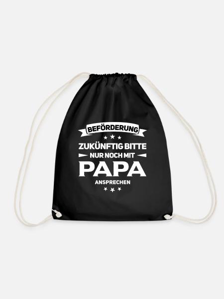 Schwangerschaft verkünden Papa Baby Werdender Papa - Turnbeutel - Schwarz
