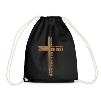 I Can Do All Things Through Christ Religious Cross - Sac de sport léger - noir - Devant