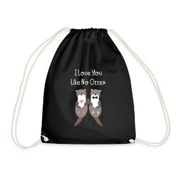 I love you like no otter Partner Liebe Freund - Turnbeutel - Schwarz - Vorne