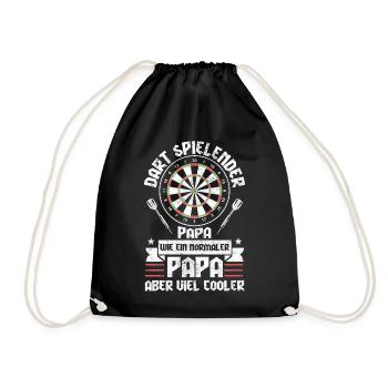 Darts Dart Papa Vater Vatertag Geschenk - Turnbeutel - Schwarz - Vorne