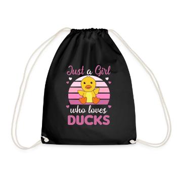 Une seule fille qui aime les canards - des animaux mignons canard - Sac de sport léger - noir - Devant