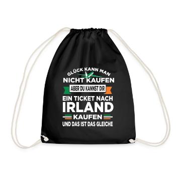 Irische Flagge Irisch Ireland Iren Irland - Turnbeutel - Schwarz - Vorne