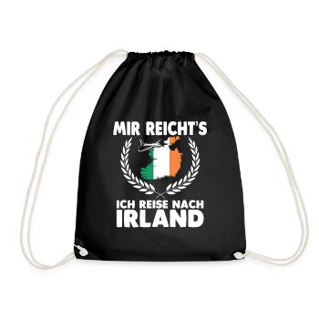 Mir reichts ich reise nach IrlandMir reichts ich r - Turnbeutel - Schwarz - Vorne
