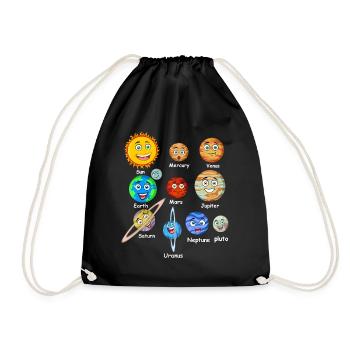 Solar system planets - Drawstring Bag - black - Front