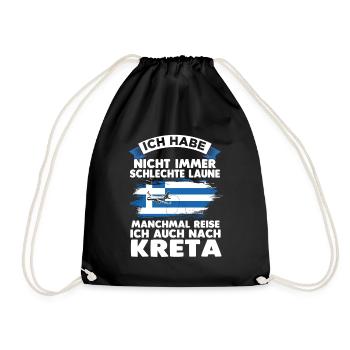 Kreta Griechenland Geschenk - Turnbeutel - Schwarz - Vorne