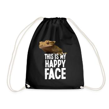 Crested Gecko This Is My Happy - Drawstring Bag - black - Front