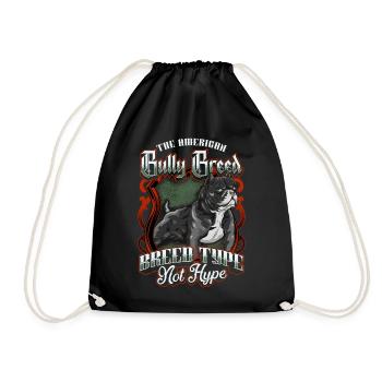 Exotic Bully Bulldog Dog Lover Dog Gift - Drawstring Bag - black - Front