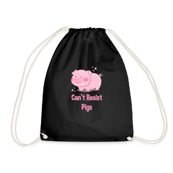 pig - Drawstring Bag - black - Front