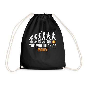 Bitcoin Evolution Crypto Millionaire Cryptocurrency - Drawstring Bag - black - Front