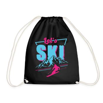 Retro Ski - Vintage 80s 90s Ski Outfit Skifahrer - Sac de sport léger - noir - Devant