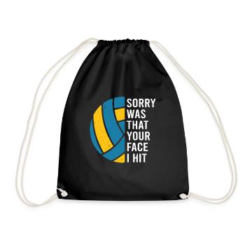 Your face I hit Volleyball Coach Hobby Ball - Turnbeutel - Schwarz - Vorne