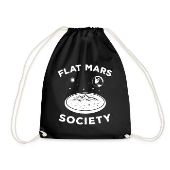 Flat Mars Society Globe Planet Flat Earth - Drawstring Bag - black - Front
