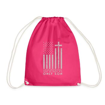 John 3:16 Christian Cross Bible Christian Flag - Turnbeutel - Fuchsia - Vorne