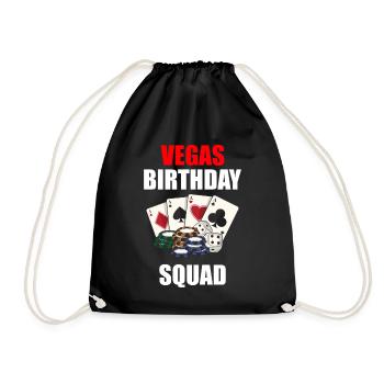 Poker Pokerspieler Las Vegas Birthday Squad - Turnbeutel - Schwarz - Vorne