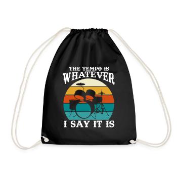 Tempo Whatever I Say it Is Drummer Vintage - Drawstring Bag - black - Front