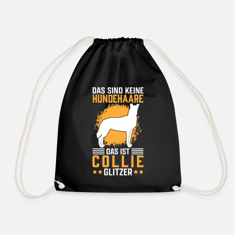 Kurzhaarcollie Glitzer Schottland Collie Geschenk - Turnbeutel - Schwarz
