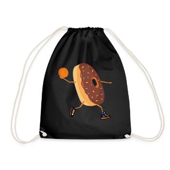Basketball Donut Basketball Player Basket Thrower Basket - Drawstring Bag - black - Front