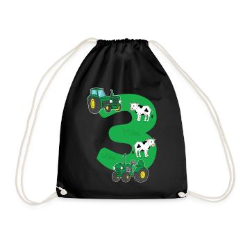 Birthday 3 years tractor farmer 3rd birthday - Sac de sport léger - noir - Devant