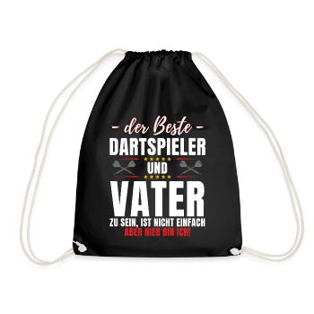Lustiges Dart Papa Darts Vater Spruch Dartpfeil - Turnbeutel - Schwarz - Vorne