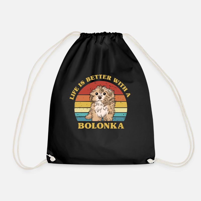 Life Is Better With A Bolonka Vintage Dog Lover - Turnbeutel - Schwarz