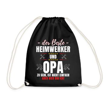 Heimwerker Opa - Handwerker Tüftler - Heimwerker - Turnbeutel - Schwarz - Vorne