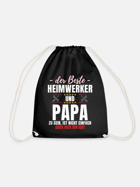 Heimwerker Papa - Handwerker Tüftler - Vater - Turnbeutel - Schwarz