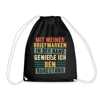 Mit meinen Briefmarken genieße ich den Ruhestand - Turnbeutel - Schwarz - Vorne